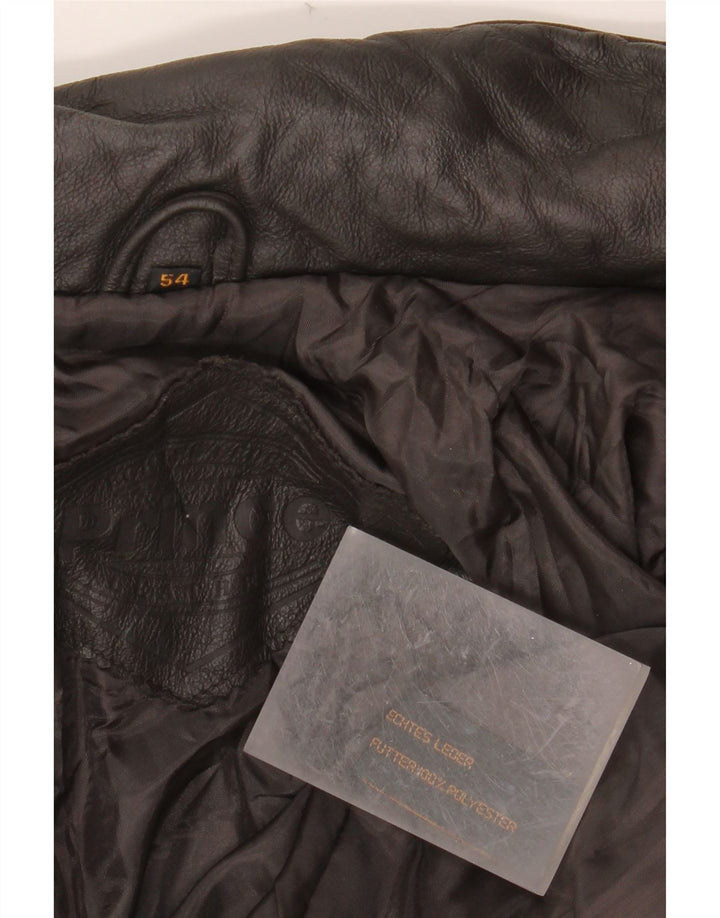 PRINCE Colete masculino de couro IT 54 2XL couro preto