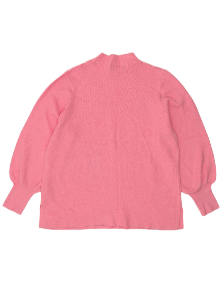Suéter feminino Marks & Spencer com gola tartaruga Reino Unido 16 grande viscose rosa