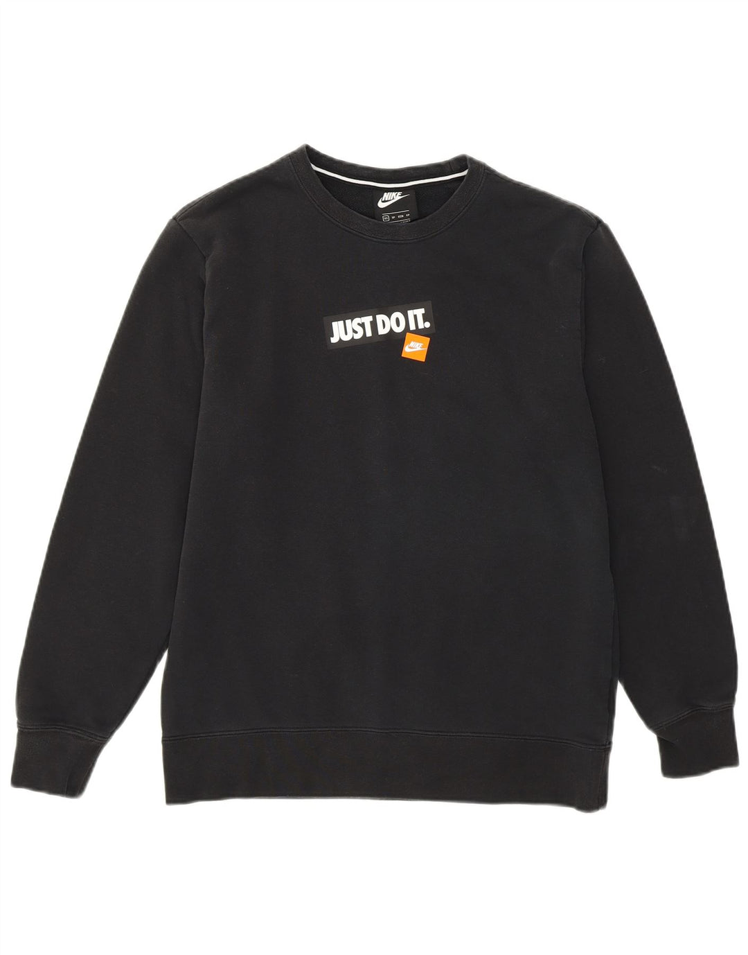 NIKE Mens Graphic Moletom Jumper XS Algodão Preto