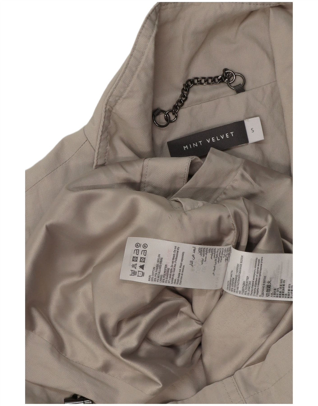 Jaqueta utilitária feminina MINT VELVET UK 10 algodão cinza pequeno