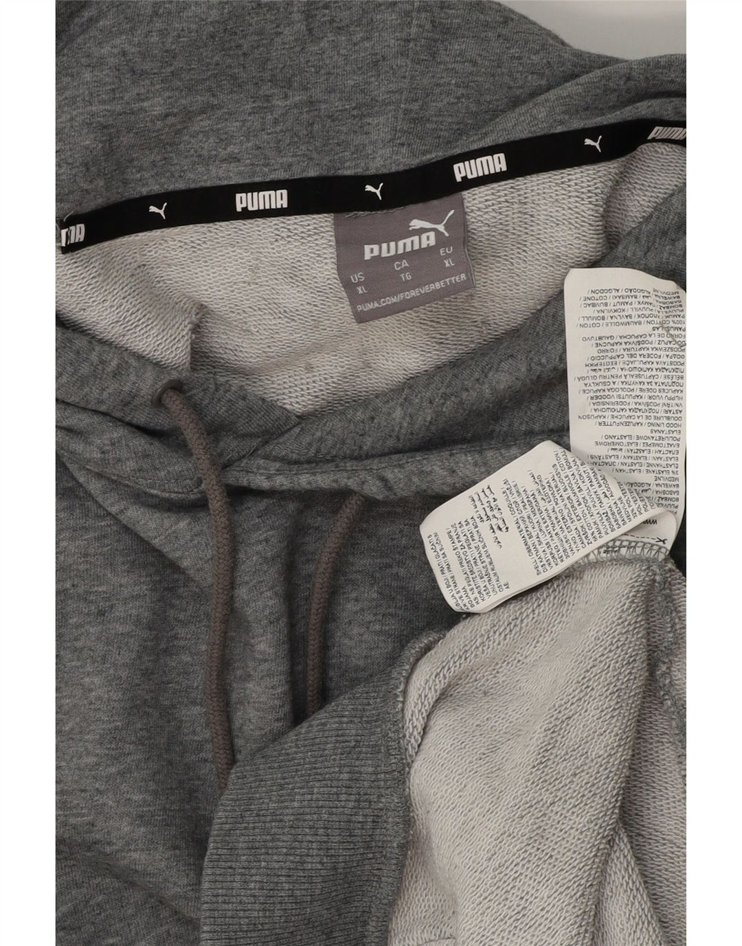 PUMA Mens Hoodie Jumper XL Algodão Cinzento