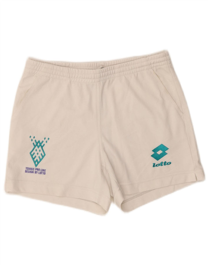 Lotto Mens Graphic Sport Shorts Médio Poliéster Branco