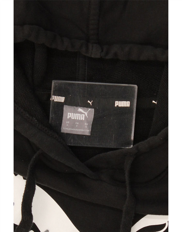 Puma feminino oversized crop gráfico moletom com capuz Reino Unido 10 pequeno preto