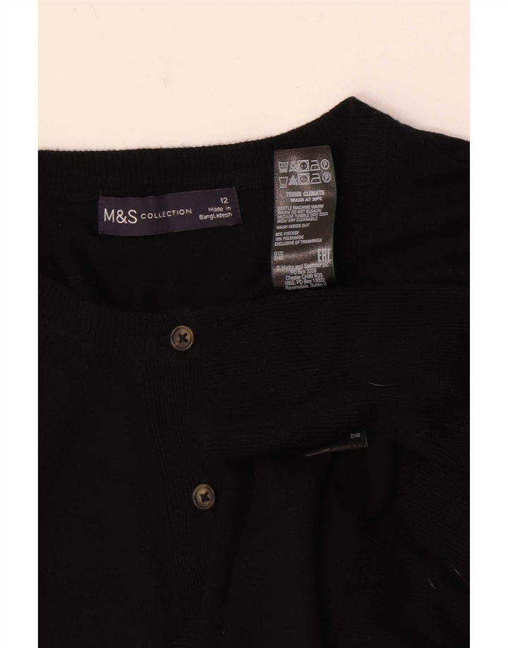 Suéter cardigã feminino Marks & Spencer Reino Unido 12 viscose preta média