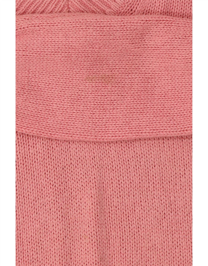 Suéter feminino Marks & Spencer com decote em V Reino Unido 14 algodão rosa médio