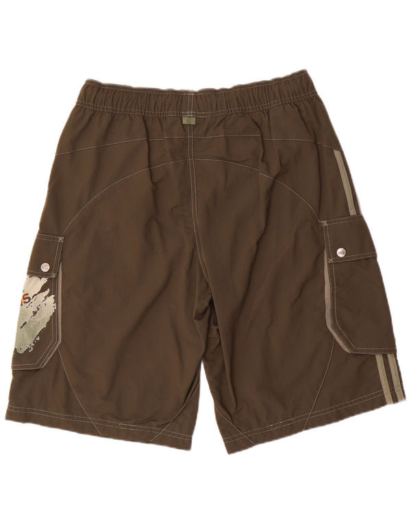 ADIDAS Mens Graphic Cargo Shorts Médio W32 Marrom Nylon