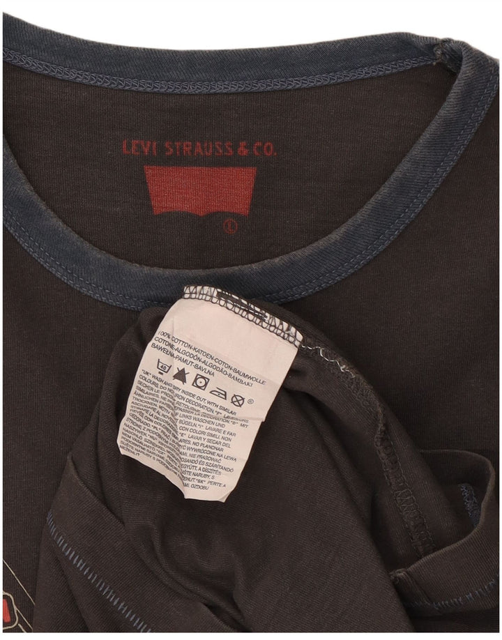 Camiseta gráfica masculina Levi's Top grande de algodão cinza