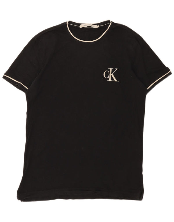 Camiseta masculina Calvin Klein Jeans grande algodão preto