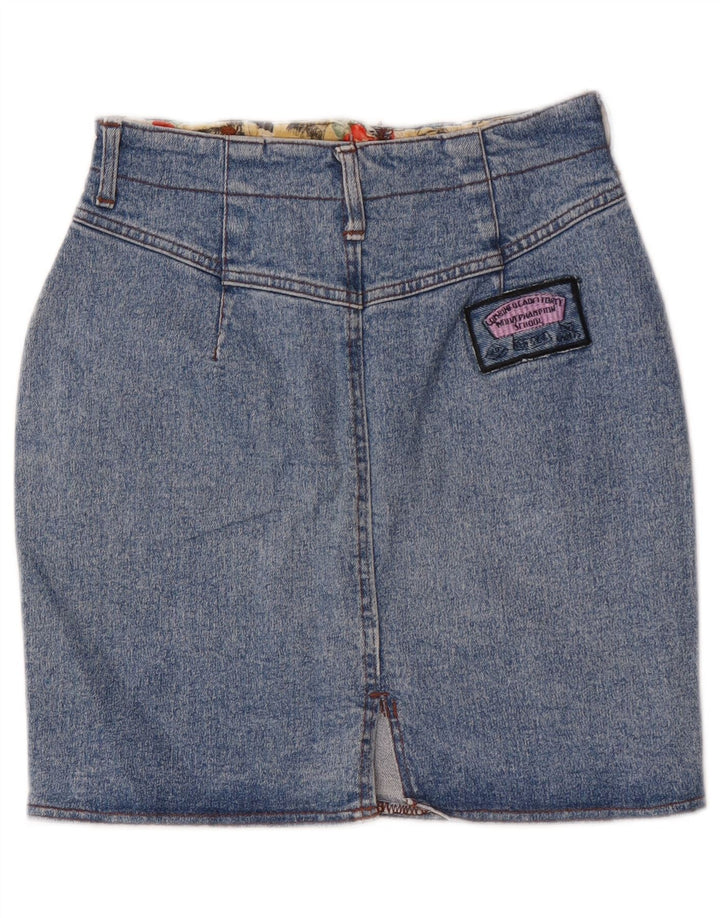 Saia jeans feminina Zip IT 44 médio W30 algodão azul