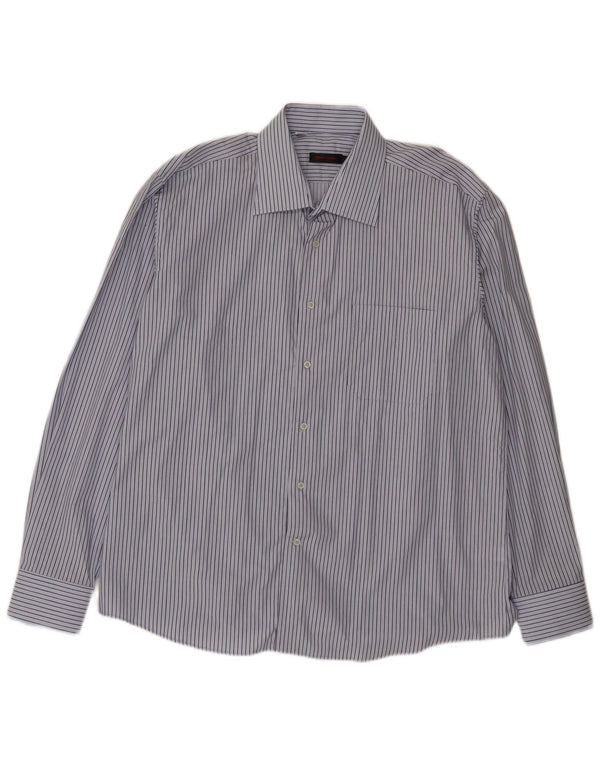 Camisa masculina Pierre Cardin XL azul risca de giz algodão