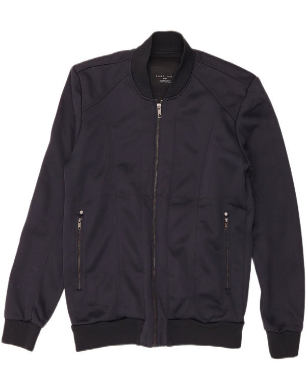 Jaqueta bomber masculina Zara Reino Unido 42 XL azul marinho