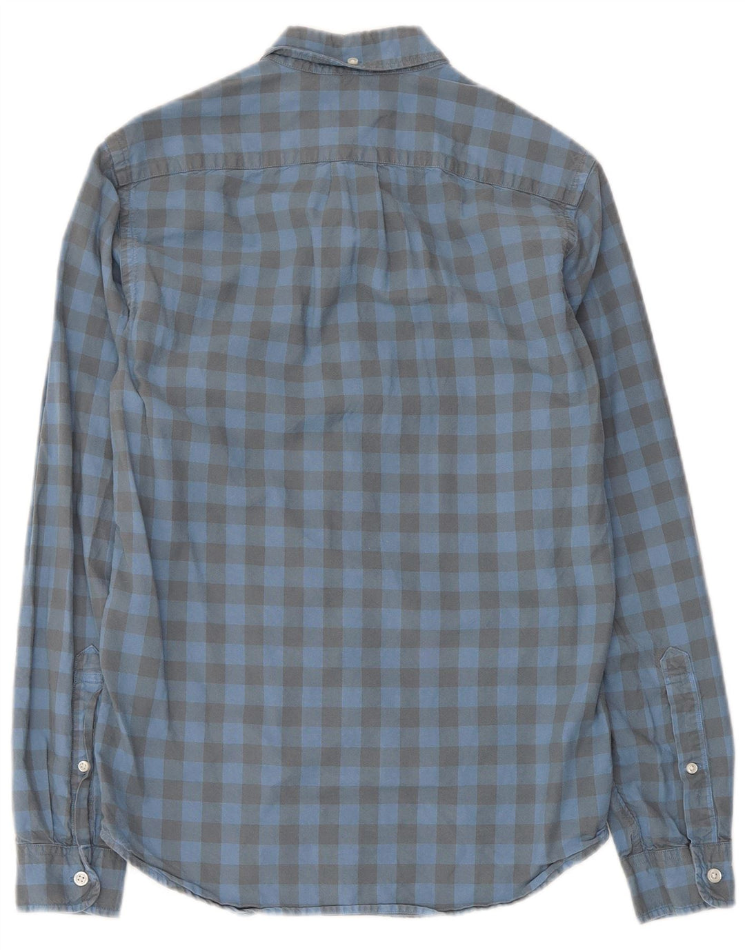 J. Crew Camisa masculina de flanela slim XS azul algodão guingão