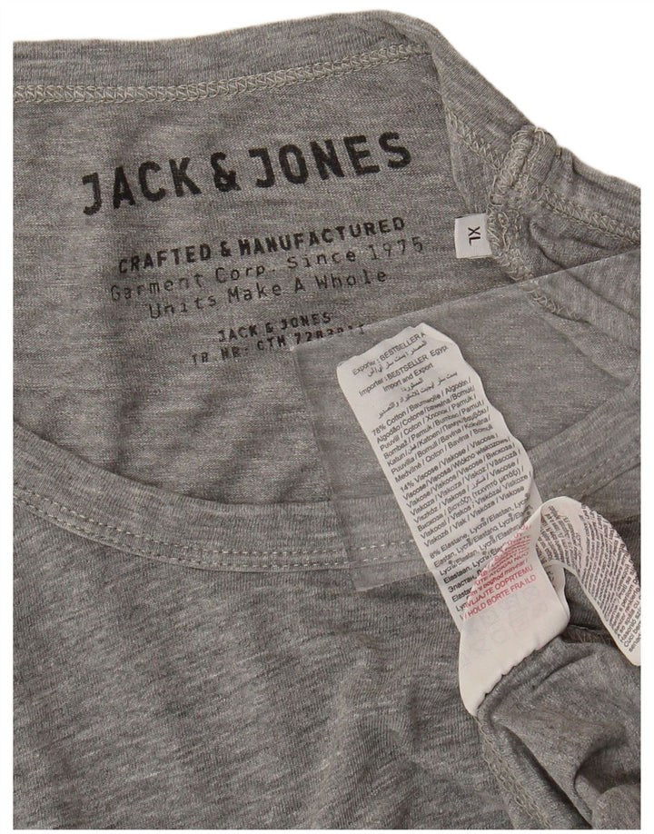 Camiseta masculina JACK & JONES Top XL algodão cinza