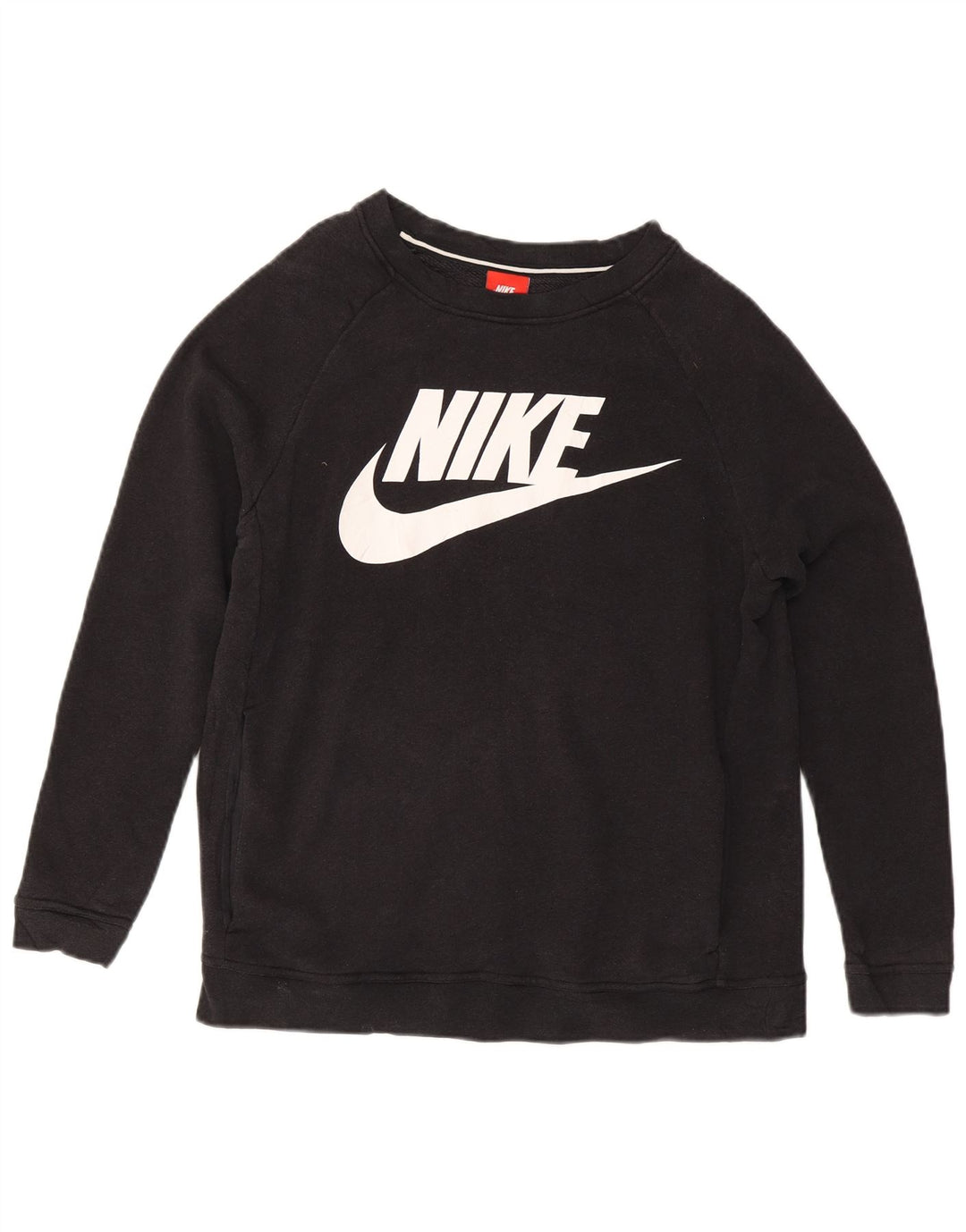 Nike feminino gráfico moletom jumper UK 14 médio preto