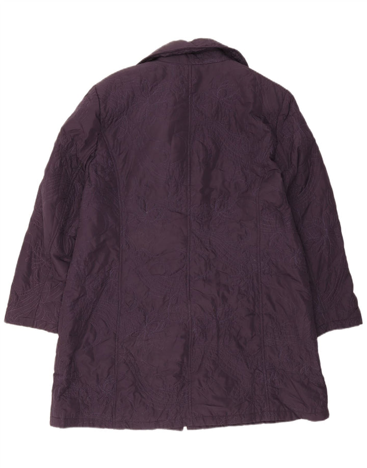 Sobretudo feminino Marks & Spencer Autograph UK 18 XL roxo poliéster