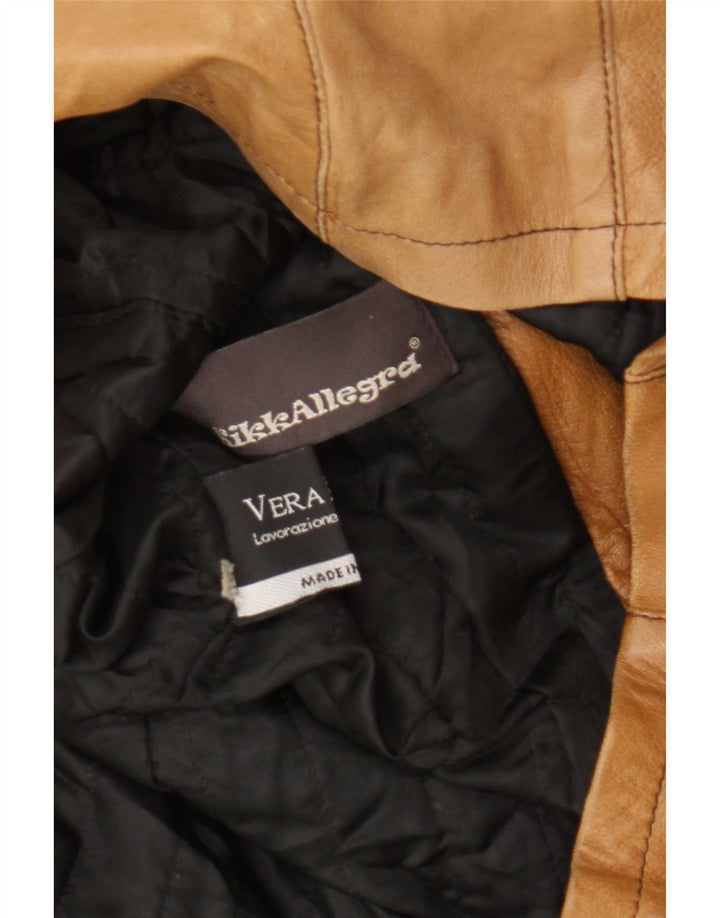 Jaqueta de couro feminina vintage IT 50 XL couro bege