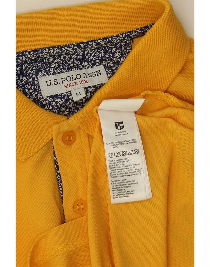 US Polo Assn. Camisa masculina de algodão amarelo médio