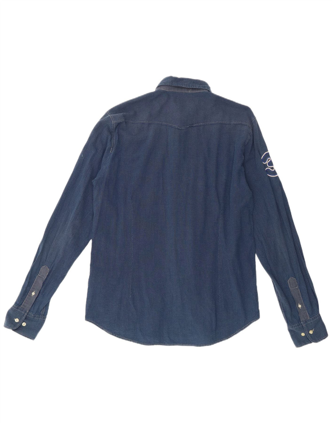 Camisa gráfica masculina La Martina grande algodão manchado azul