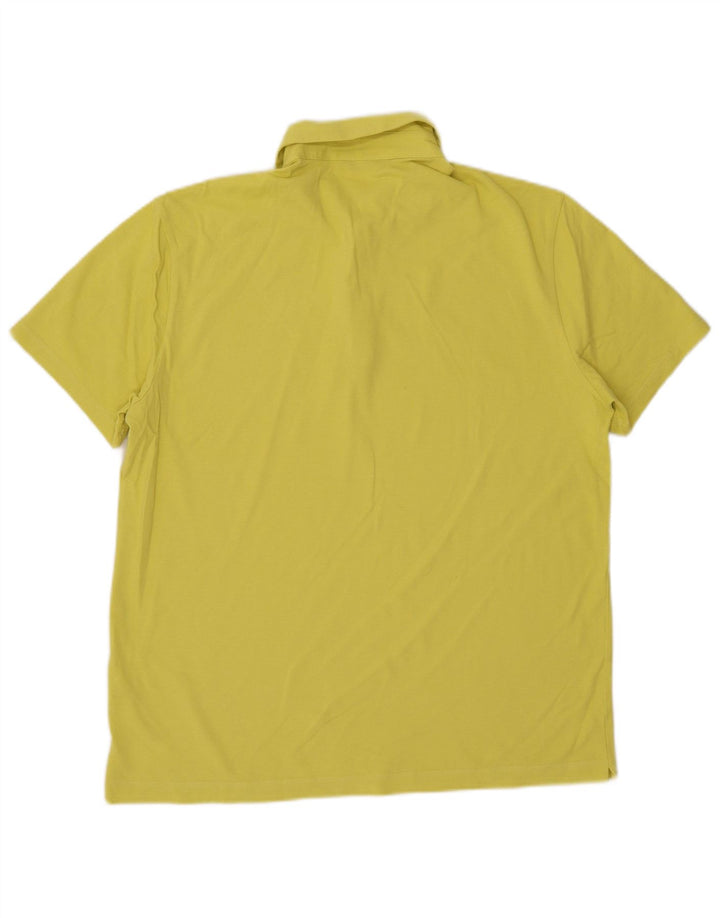 Camisa polo masculina Massimo Dutti grande algodão amarelo
