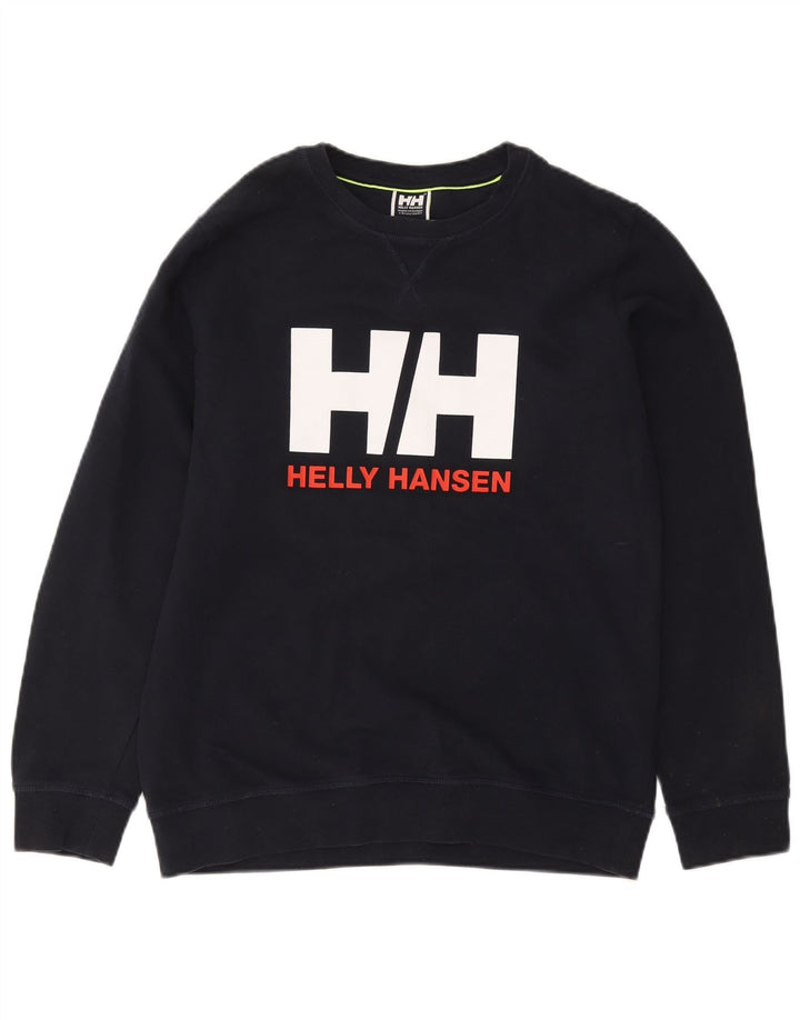 HELLY HANSEN moletom gráfico masculino Jumper XL azul marinho algodão