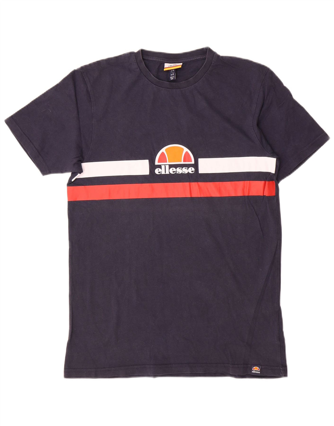 Ellesse Camiseta masculina gráfica Top médio algodão azul marinho