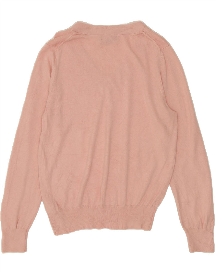 EDDIE BAUER Womens V-Neck Jumper Sweater UK 16 Large Pink Cotton Vintage Eddie Bauer and Second-Hand Eddie Bauer from Messina Hembry 