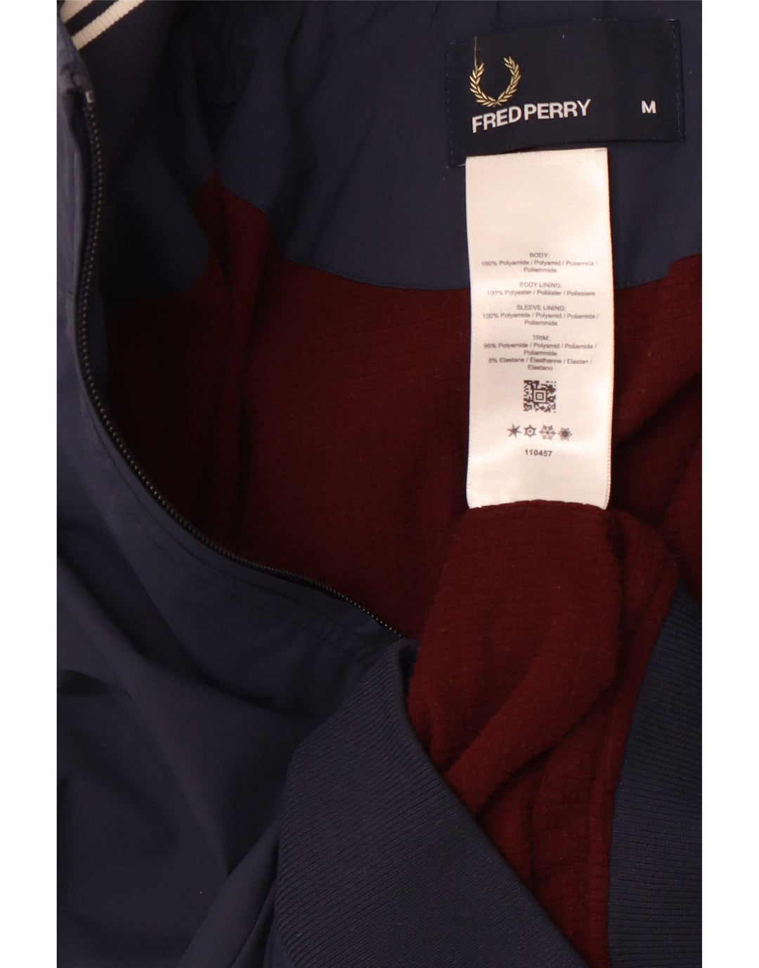 Jaqueta bomber masculina FRED PERRY UK 38 poliamida azul marinho médio