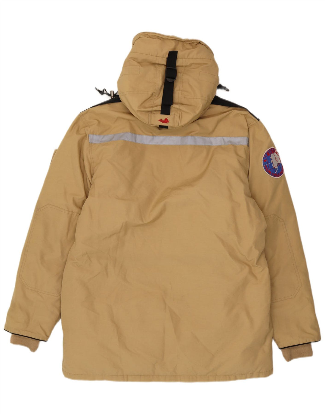 Jaqueta acolchoada com capuz masculina Museum UK 40 algodão bege grande