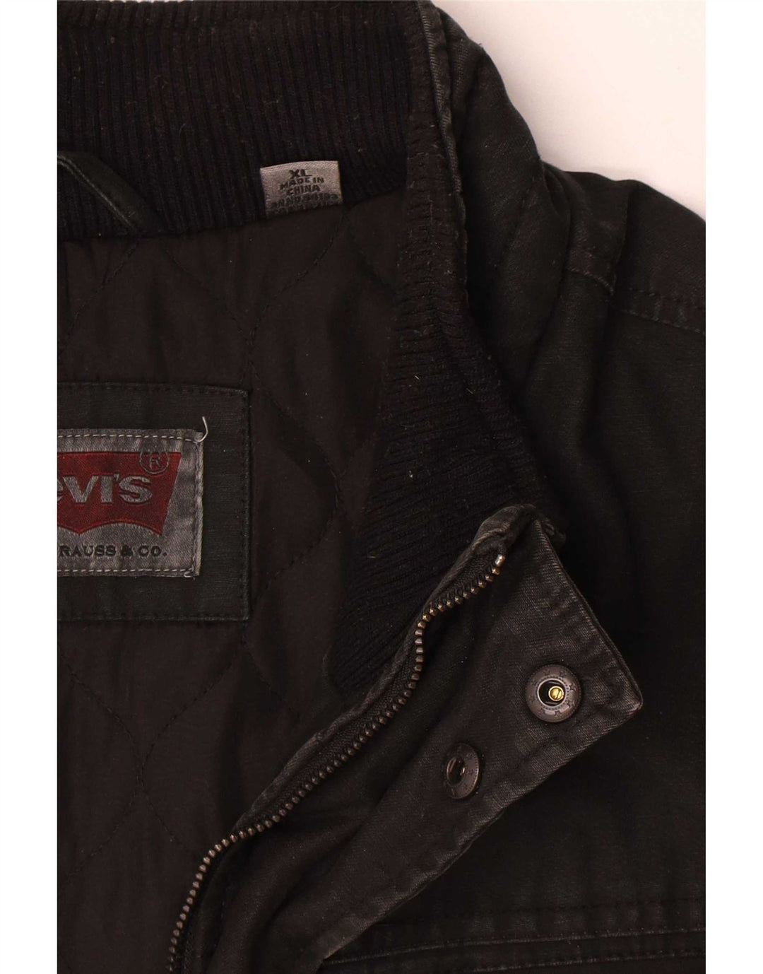 Jaqueta utilitária masculina Levi's UK 42 XL algodão preto