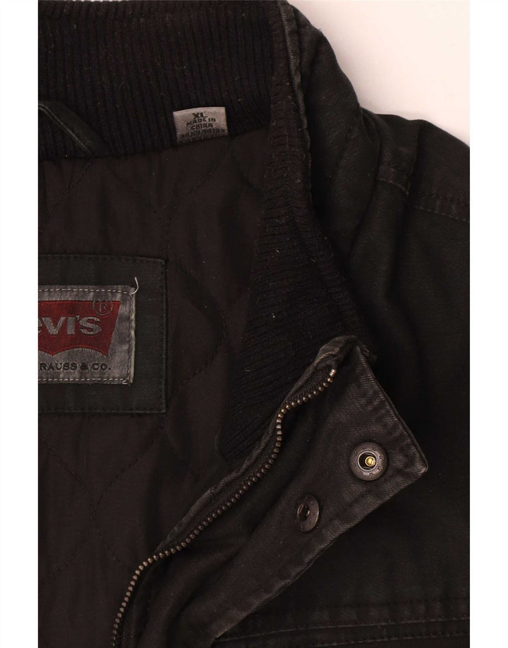 Jaqueta utilitária masculina Levi's UK 42 XL algodão preto