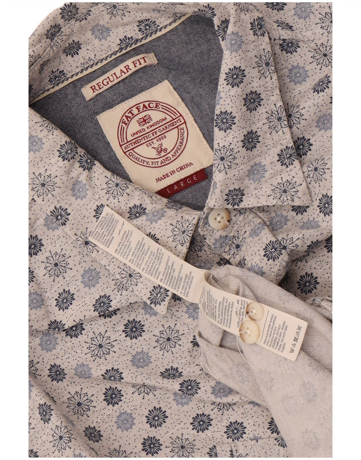 Camisa masculina de ajuste regular Fat Face grande algodão floral azul