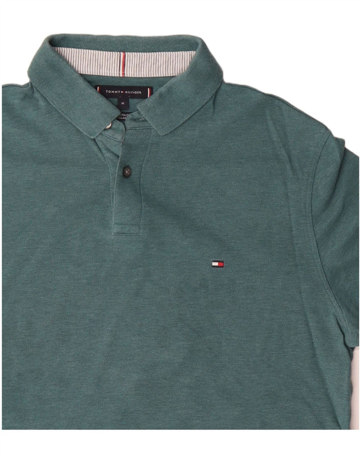 Camisa polo masculina Tommy Hilfiger algodão azul médio