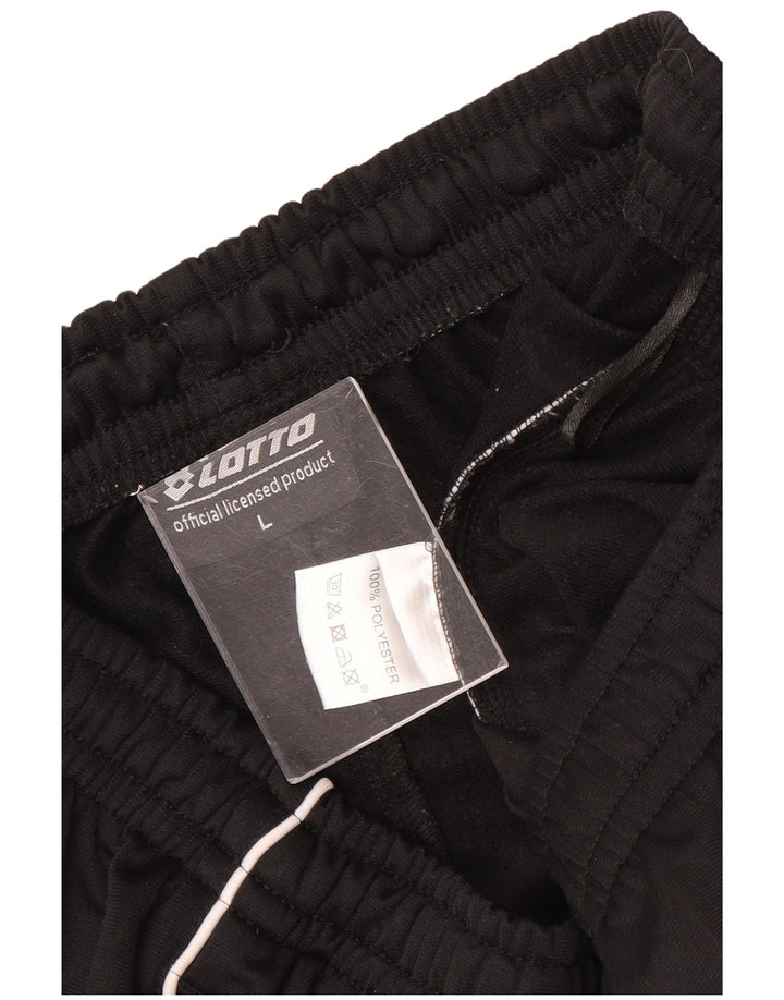 Calça de treino masculina Lotto Joggers grande poliéster preto