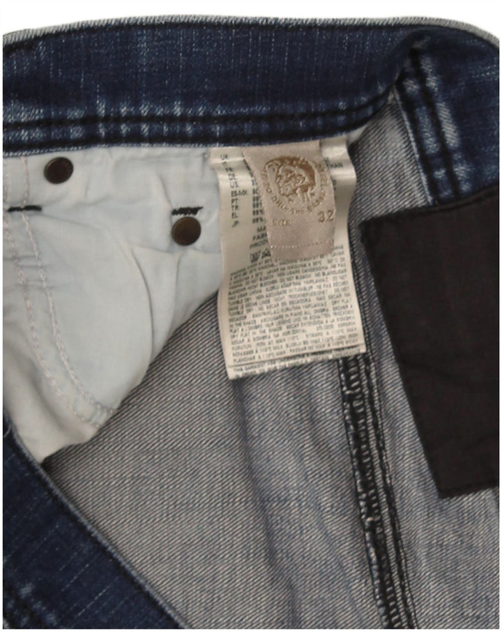 Diesel Mens Slim Jeans W32 L28 Azul Marinho Algodão