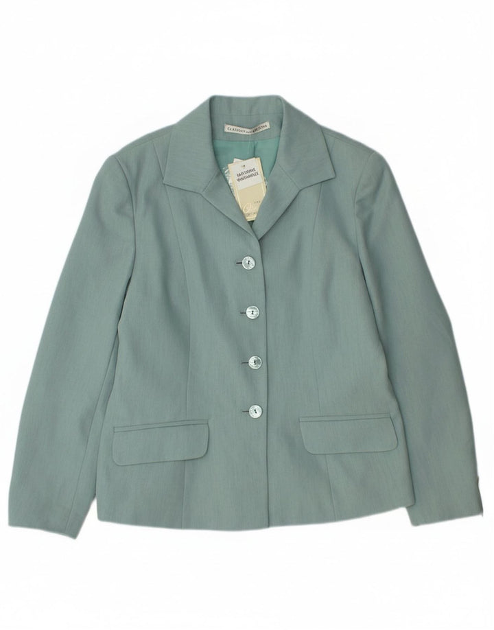Jaqueta blazer feminina St. Bernard com 4 botões Reino Unido 14 poliéster verde médio