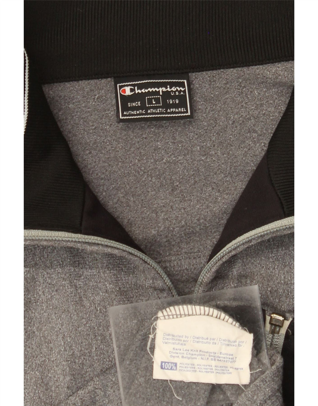 CHAMPION Mens Loose Fit Treino Top Jaqueta Grande Poliéster Cinza