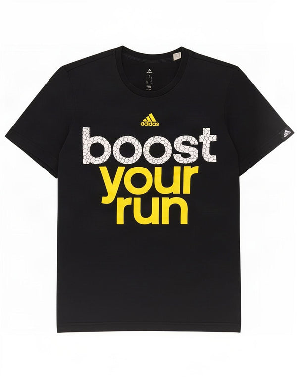Adidas Mens Graphic T-Shirt Top Grande Algodão Preto