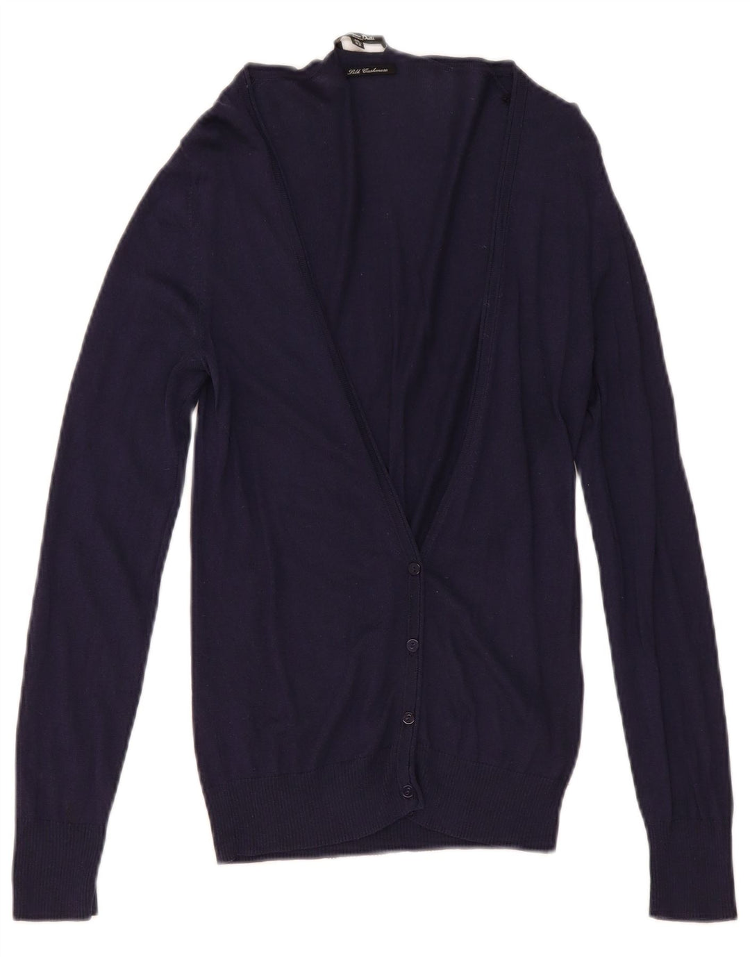 Suéter cardigã feminino Massimo Dutti Reino Unido 12 seda azul marinho médio