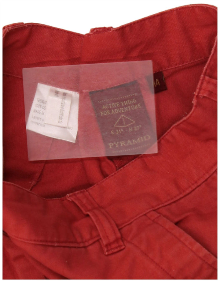 Shorts cargo feminino PYRAMID IT 44 médio W28 algodão vermelho