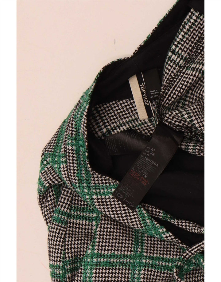 Macacão feminino sem mangas Topshop UK 10 pequeno houndstooth multicolorido