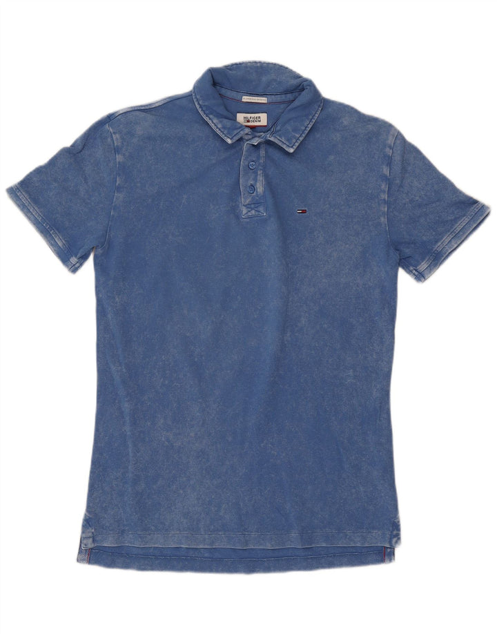 Camisa polo masculina Tommy Hilfiger algodão azul médio
