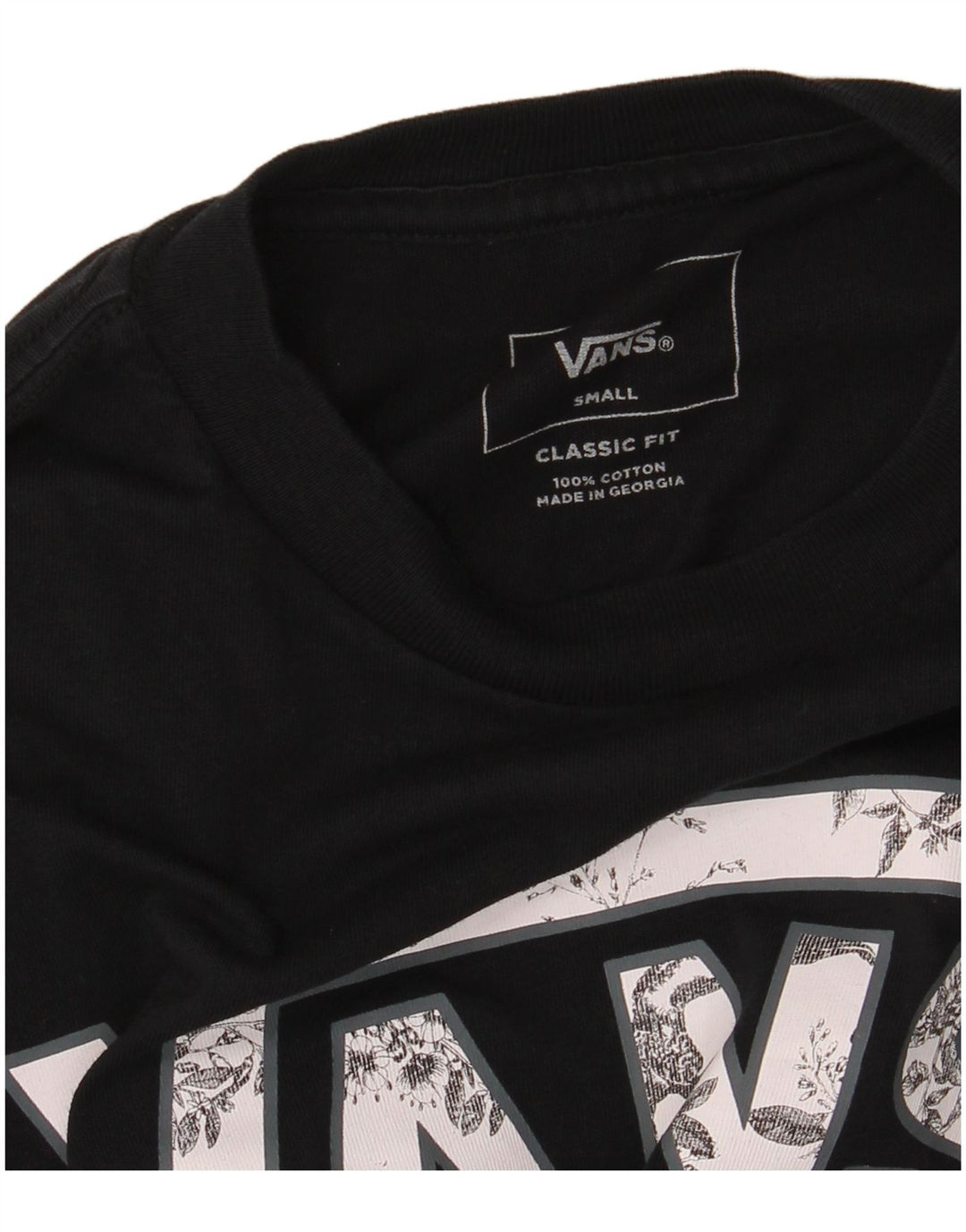Vans Masculino Classic Fit Graphic Top Manga Longa Pequeno Algodão Preto