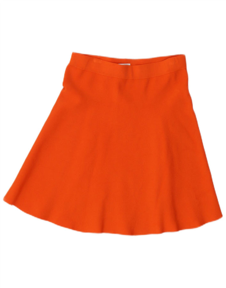Saia feminina BENETTON evasê pequena W26 viscose laranja