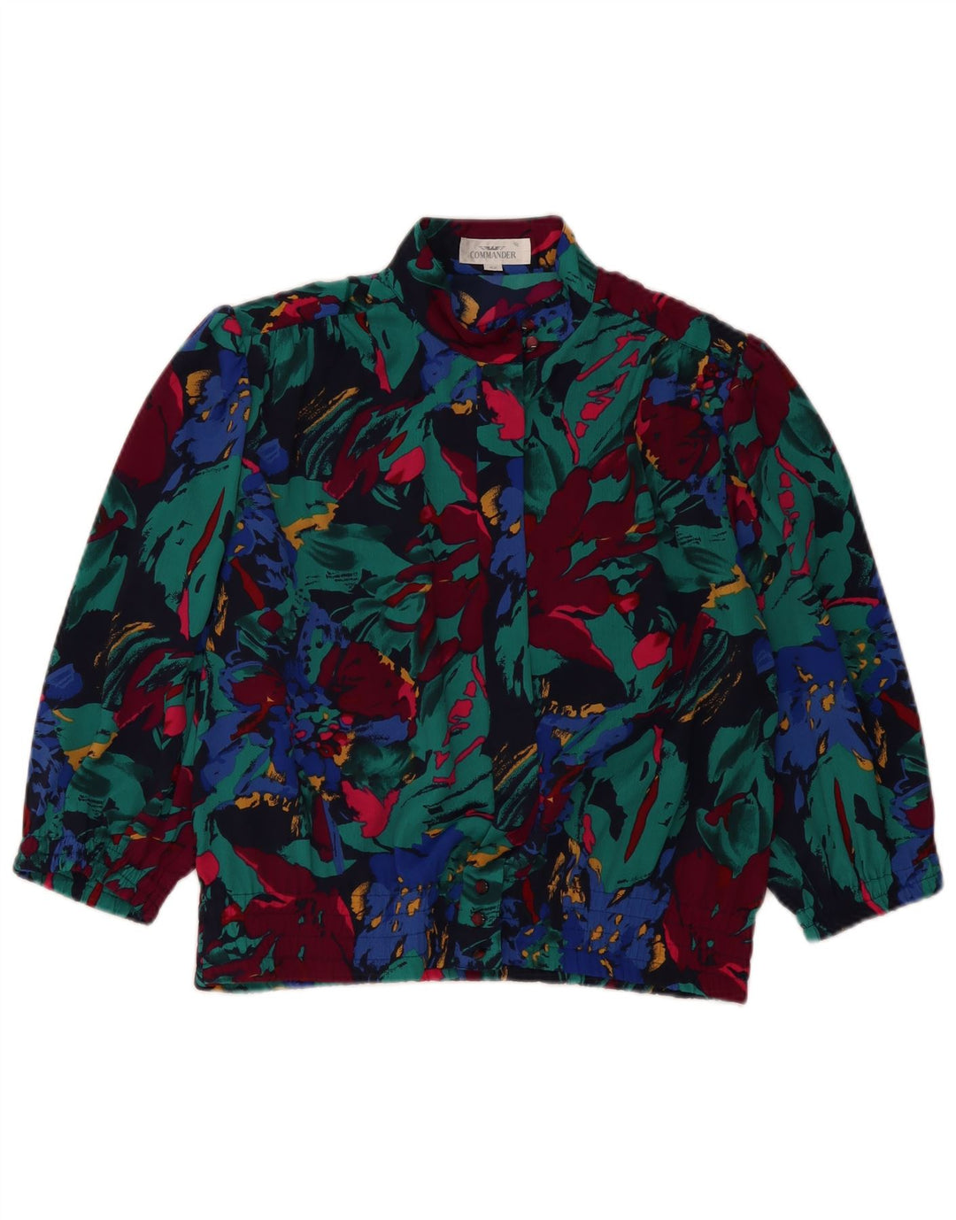 Blusa feminina COMMANDER cropped UE 42 grande floral multicolorida