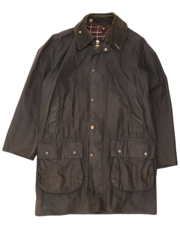 Jaqueta masculina de algodão encerado Barbour EU 38 médio preto