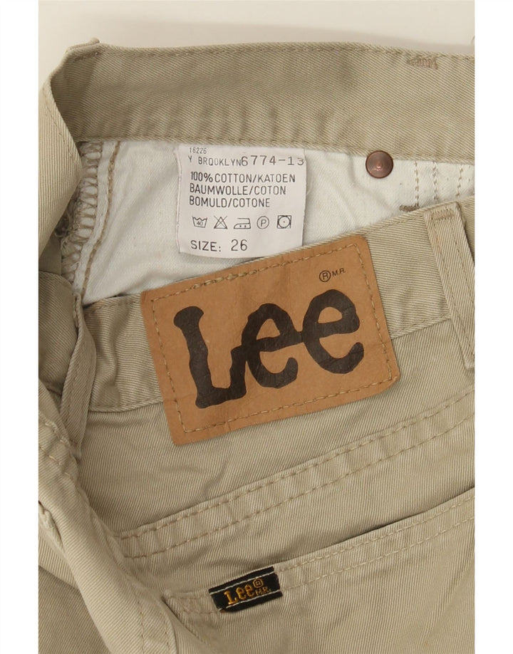 LEE Womens Straight Casual Trousers W26 L28 Beige Cotton Vintage Lee and Second-Hand Lee from Messina Hembry 