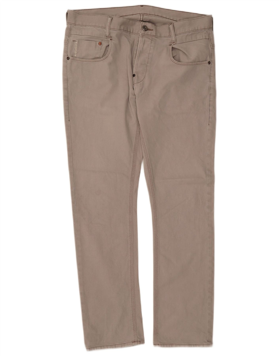 Calça casual reta masculina G-STAR W36 L32 algodão cinza
