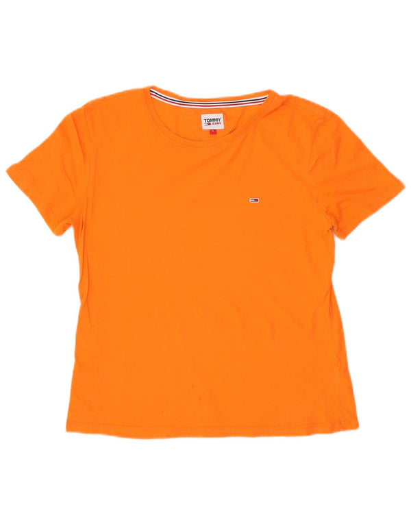 Tommy Hilfiger Camiseta Feminina Top UK 10 Pequeno Algodão Laranja