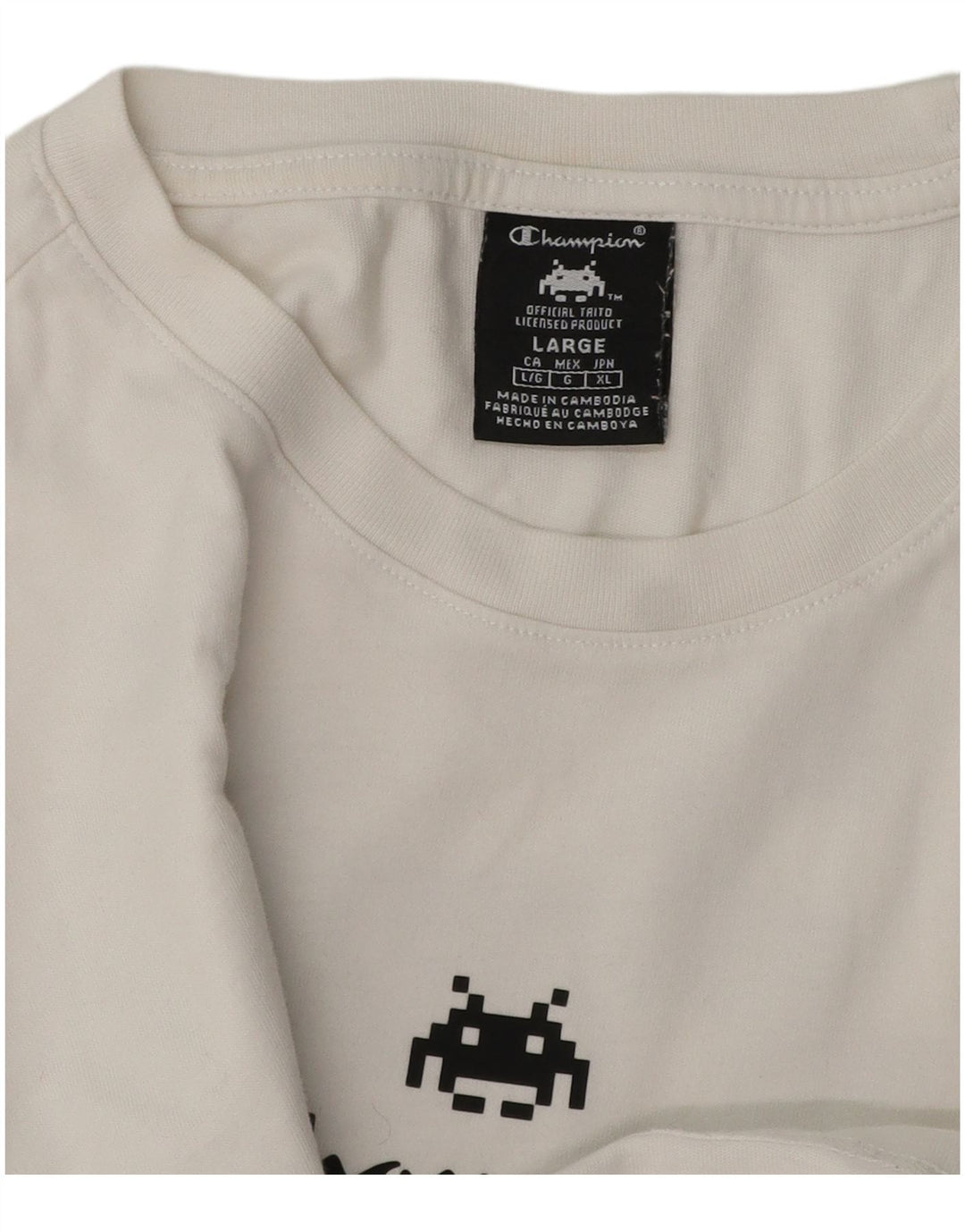 Camiseta masculina estampada Champion grande branca
