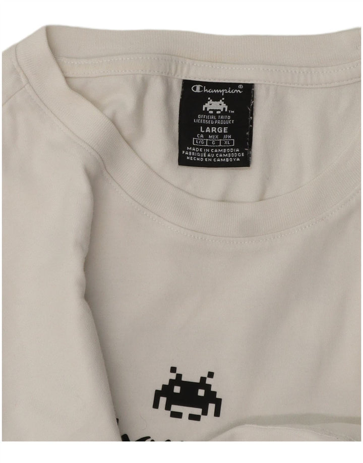 Camiseta masculina estampada Champion grande branca